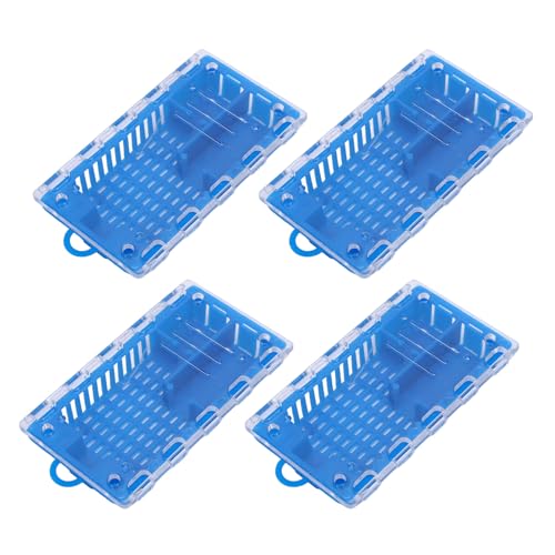 Qcwwy Suministros de Apicultura de la Jaula de Abejas Reina de 10 Piezas, Transporte del Receptor de la Caja Insectaria del Equipo de Apicultor de la Herramienta de Apicultura de la Jaula de la (BLUE)