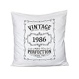 bubbleshirt cuscino compleanno vintage limited edition 1986 age of perfection 40 x 40 cm con imbottitura in poliestere