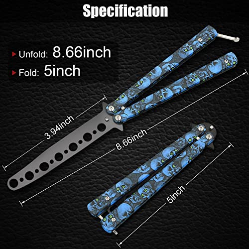 Morden Ms Practice Finger Trainer Tool, Steel Metal Folding Balisong Tool With Latch For Training And Practicing Flipping Tricks - Blue #TOP1