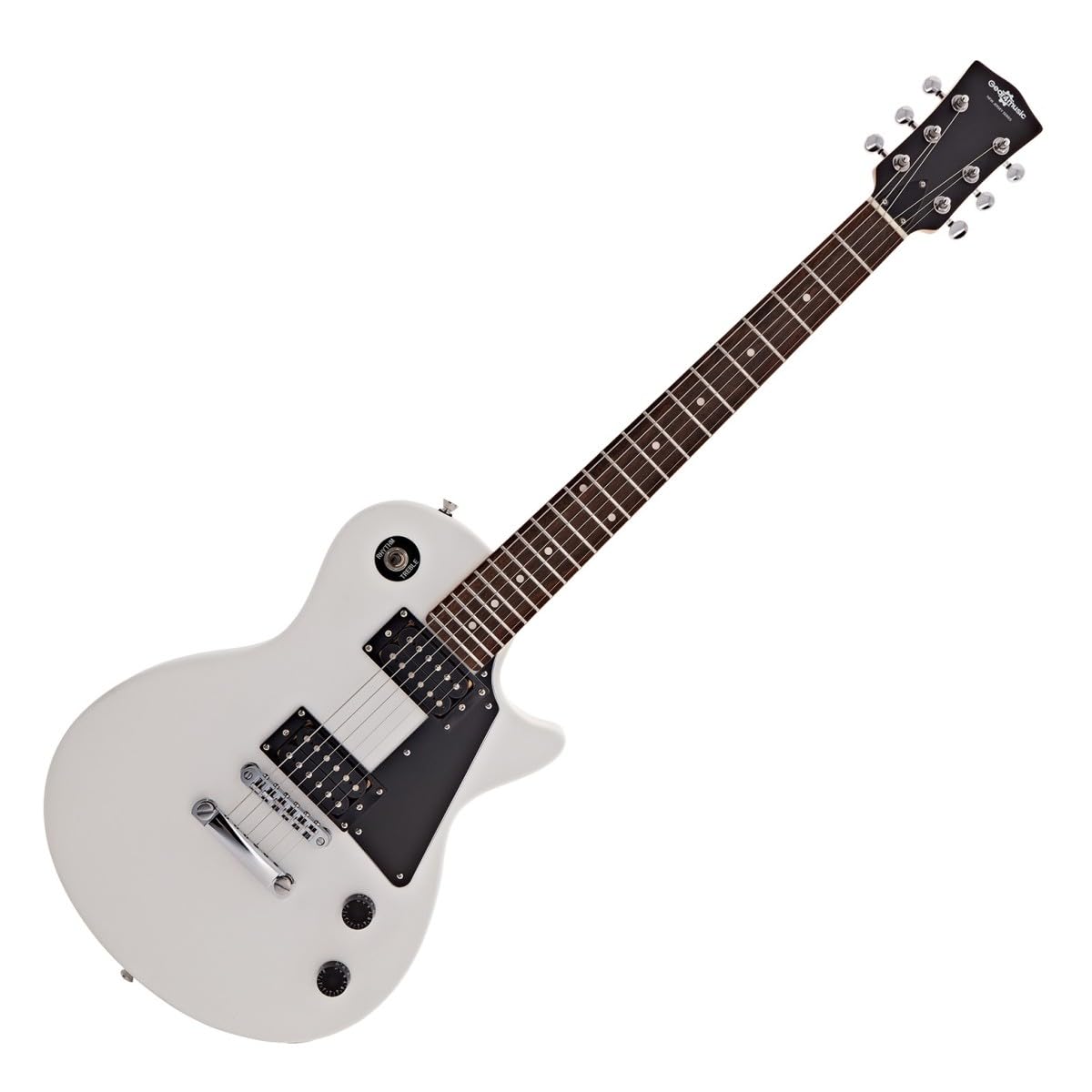 Chitarra Elettrica New Jersey Bianca, Ampli 10W e Accessori | Tutto ciò che Serve a un Chitarrista in Erba, Ampli Portatile con EQ 2 Bande e Uscita Cuffie, Manico Comodo, Accessori