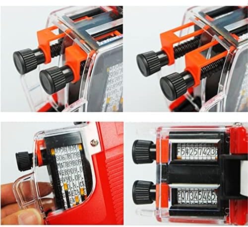 Price Tag Gun, 10 Digits 2 Lines Labeller Marker Attacher Tool, Price Label Maker Pricing Gun for Office, Retail Shop, Grocery Store, Organization Marking(Red)