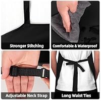 MIKI WELL Heavy Duty Waterproof Apron - for Unisex Adult, Ultra Lightweight, Chemical Resistant Industrial Work Apron (Black-2Pack) — image 5