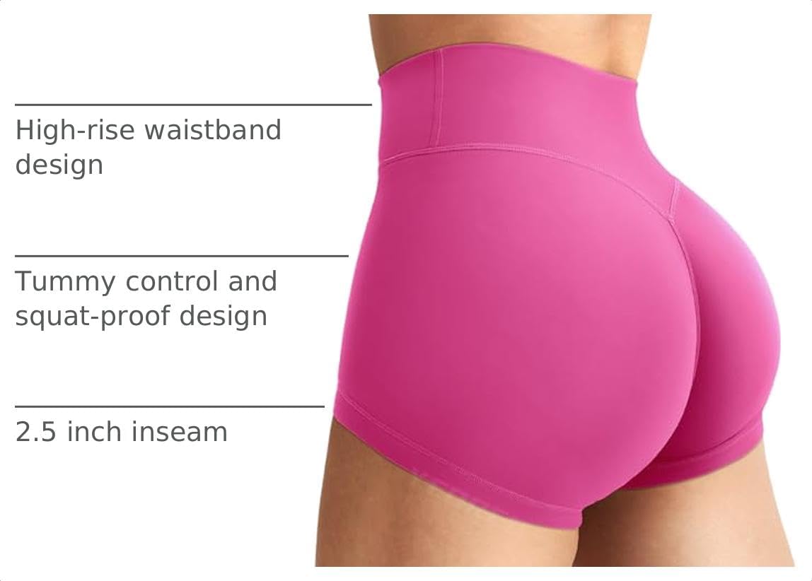  LuxFlow Women's Biker Shorts 2.5" No Front Seam Workout Shorts thumbnail