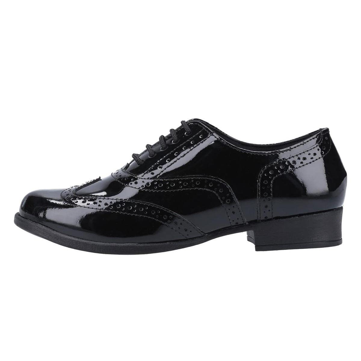 Hush Puppies Kada Junior Patent School Uniform Shoe, Black, 13 UK Child