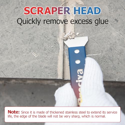 Silikonentferner Werkzeug,Preciva 4-in-1-Silikon-Dichtungswerkzeug-Set, Dichtmittel-Entfernungswerkzeug mit Edelstahlkopf, Silikon-Fugenschaber, Silikon-Glättungswerkzeug für Badezimmer/Küche