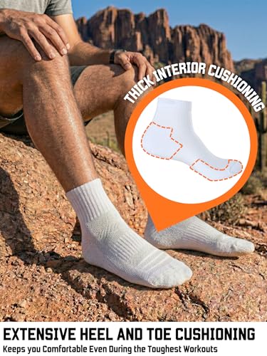 Panda Food 3 Pairs Premium Bamboo Cushioned Quarter Socks | For Walking, Running, Cycling, Hiking Long Distances | Seamless Anti-Blister For Men & Women | Uk 7-11 - 6