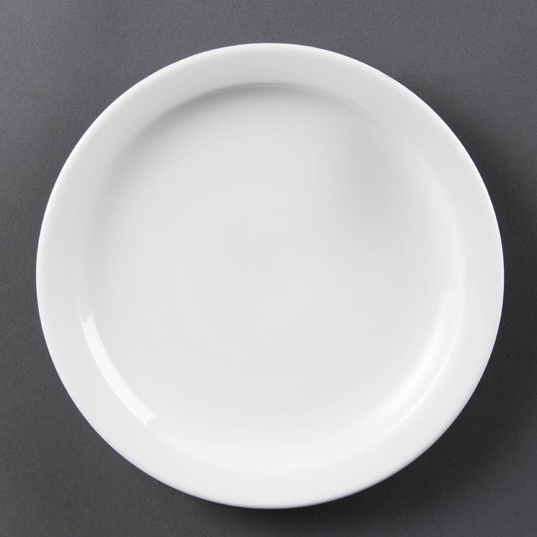 Olympia White Ware Narrow Rimmed Service Plates 202mm Porcelain 12pc