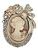 Alilang Vintage Inspired Crystal Rhinestone Victorian Lady Cameo Brooch Pin Maiden Flower Ribbon Bow Pendant