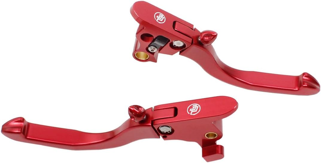 POWER JAMES Red Front Clutch Brake Shift Levers, Hand Controls, Compatible with Harley Davidson 2018-25 Softail, Breakout Low Rider Fat Boy Street Bob FXDR 114