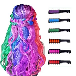 New Hair Chalk Comb Temporary Hair Color Dye for Girls Kids, Washable Hair Chalk for Girls Age 4 5 6 7 8 9 10 Birthday…