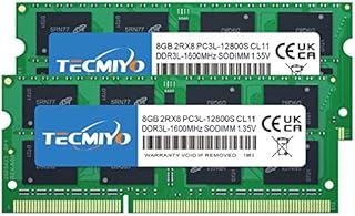 TECMIYO 2RX8 4GB PC3L-12800S DDR3/DDR3L 1600MHZ Sodimm DDR3L-1600 PC3-12800 CL11 1.35V/1.5V 204Pin Non-Ecc Unbuffered Laptop Memory RAM Module for Mac Intel And AMD System