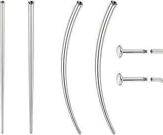 jagosen 14G 16G 18G 20G Piercing Taper Piercing Ball Grabber Tool Stainless Steel Flat Back Earring Applicator Tool Threadless Insertion Pin Curved Body Piercing Kit for Ear/Nose/Navel/Lip/Eyebrow