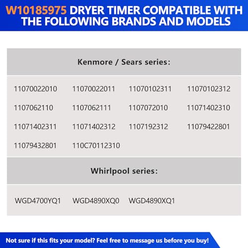 Image of W10185975 WPW10185975 Dryer Timer Replacement, Genuine OEM Quality, Replaces 1481702, AP6016538, PS11749828, EAP11749828, 162-708-AM, 162-708-1, Fits Whirlpool Kenmore Sears Dryers