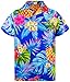 King Kameha Funky Chemise Hawaienne, Ananas, Bleu, XL