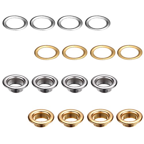 1/4 Inch Grommet Kit 200 Sets Grommets Eyelets with 3 Pieces Install Tool Kit (2 Colors A)