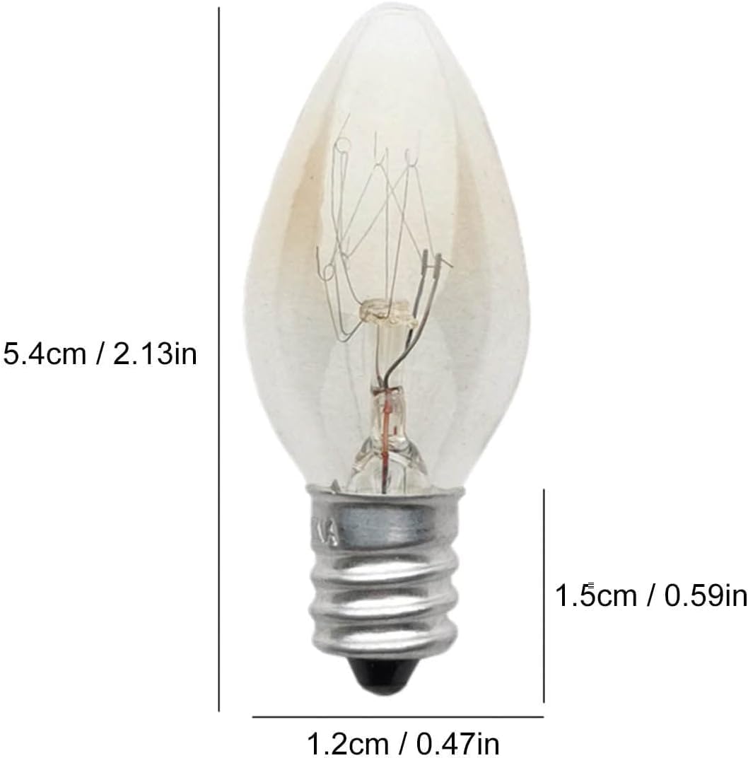 Warm Colour Night Light Bulbs, Rock Salt Lamp Bulbs with E12 Base, Long Lasting Salt Lamp Light Bulbs, 10 W Lamp Bulbs for Home, Scentsy Warmer Wax Diffuser, Candle Warmers Incandescent Bulbs