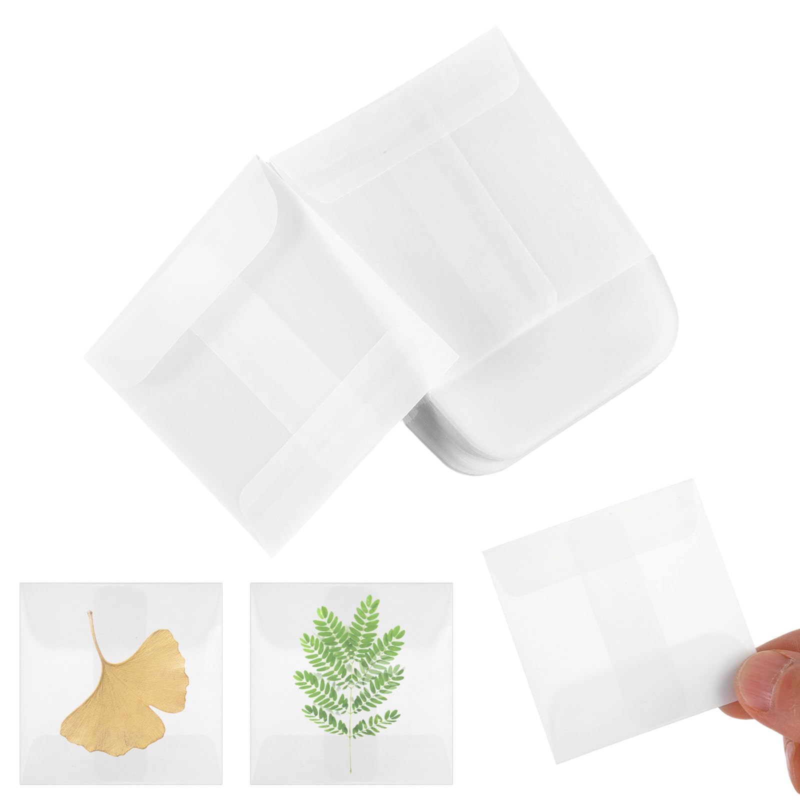 Enveloppes transparentes en verre 9,94 x 7,9 cm Lot de 50 pour timbres invitations