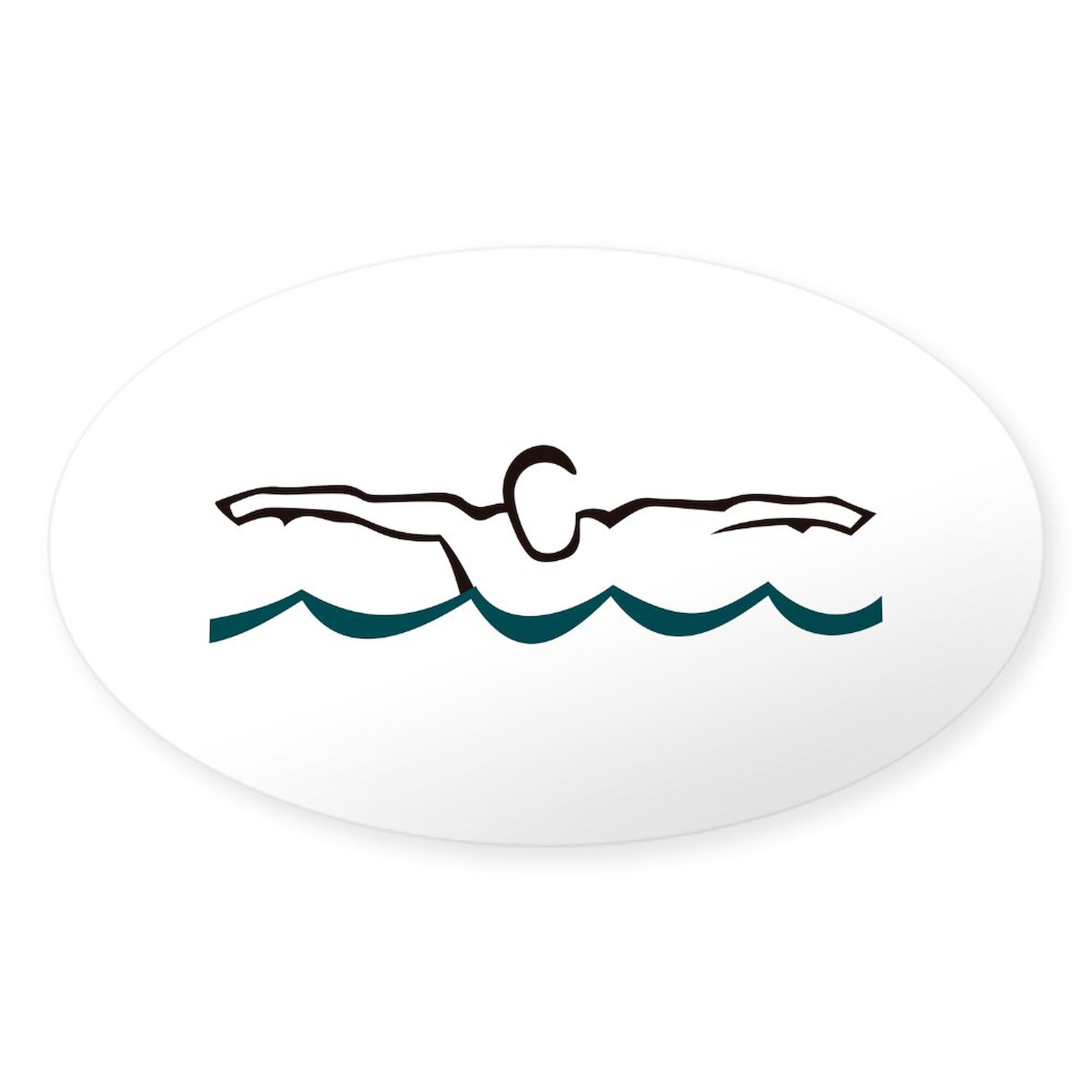 CafePress Butterfly Swimmer Sticker Oval Car Bumper Sticker