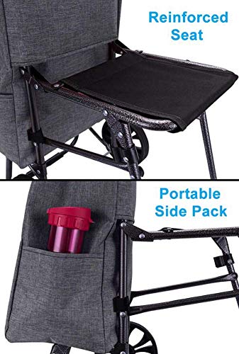 80 kg großer Einkaufstrolley, schwenkbare Vorderräder, leicht, zusammenklappbar, mit wasserdichter abnehmbarer Tasche… – Bild 6