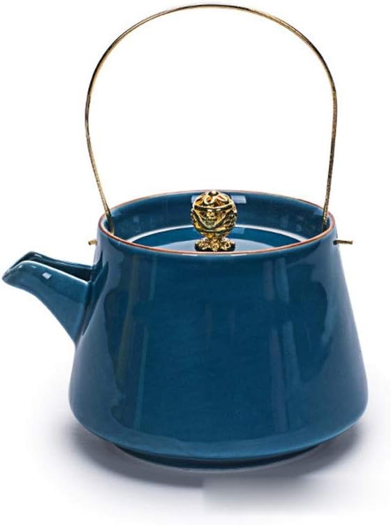 Release Celadon Ceramic Beam Tea Pot 240ml Pot Household Tea Set Single Teapot Ceramic Flower Teapot Kettle (A) (B)