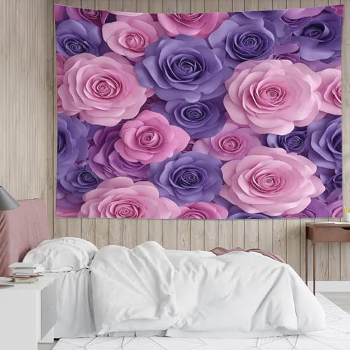 Couverture murale en polyester doux imprimé 3D de style rose - 5