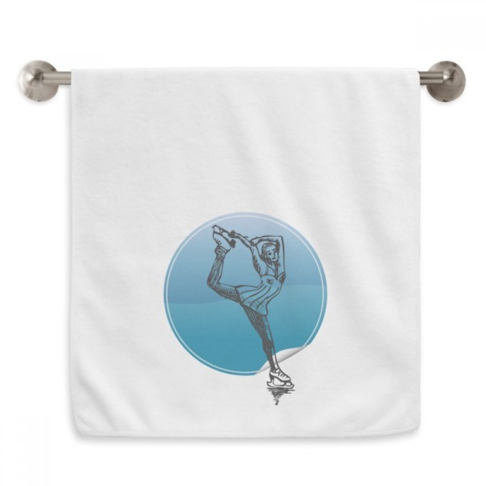 Serviettes moelleuses patinage retro hiver linge de toilette blanc 13x29 inch