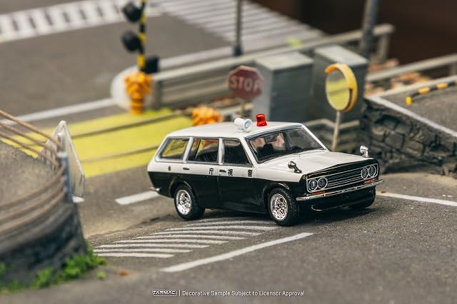 Asfalto 1/64 Datsun Bluebird 510 Carro Giappone Veicolo della polizia