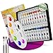 Produktbild GOREKI - Acrylfarbenset - 24 Farben - Künstlerfarbe wasserfest für Stoff, Holz, Stein, Keramik - mit 3 Künstlerpinseln, Mischpalette & Leinwand für Anfänger&Kinder