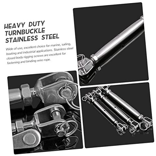 GLEAVI Tensionador de Cable de Acero Inoxidable 2 piezas, Tornillo Tensor para Cable de Cuerpo Cerrado para Uso Industrial miniatura 4