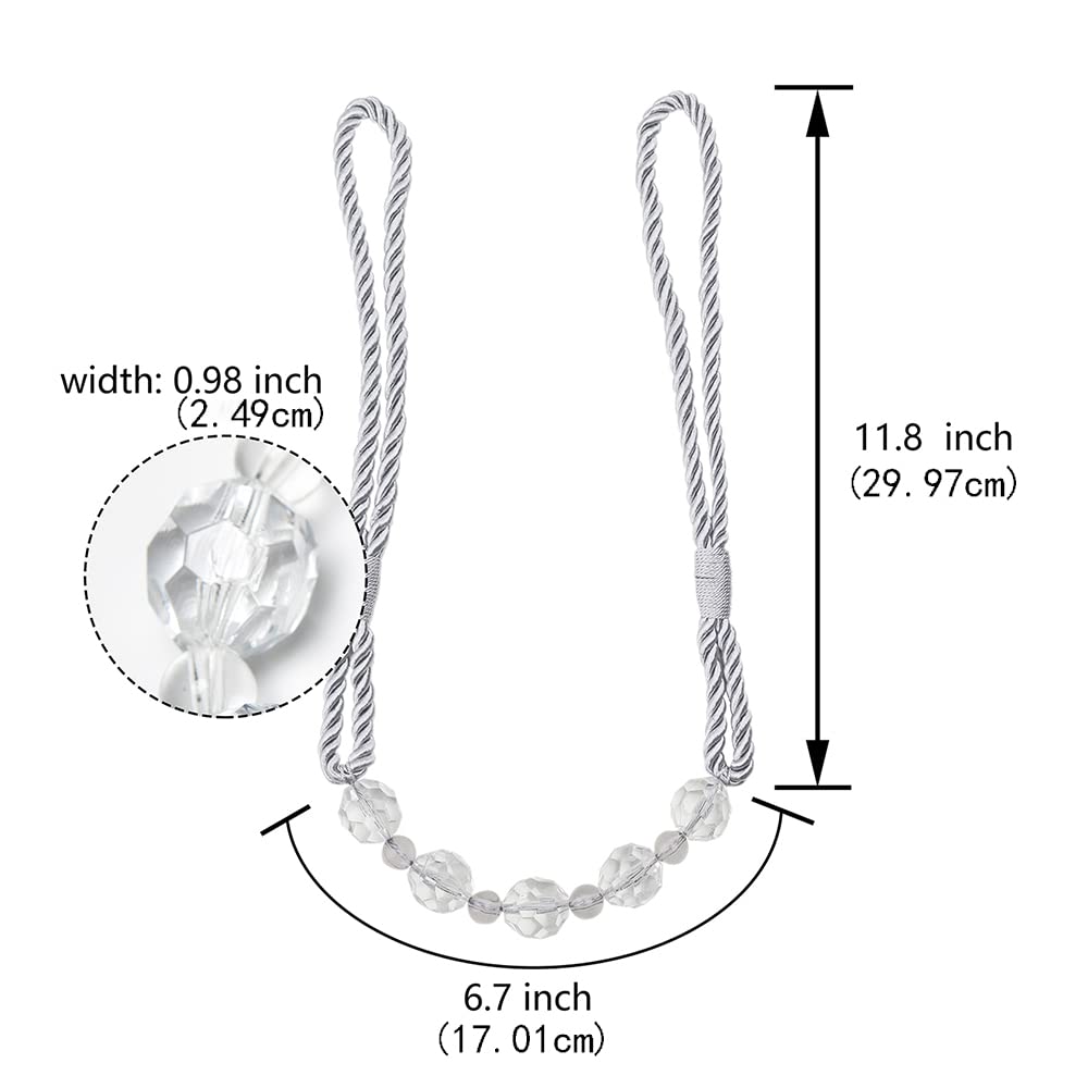 2Pcs Fermatenda Per Tende Con Fiori Di Cristallo, Fermatenda Per