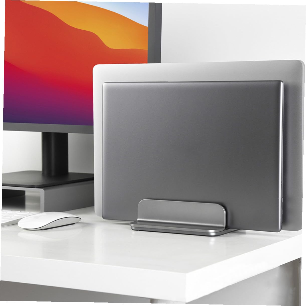 Soporte Vertical Doble de Aluminio para Portátil y Tablet Base Ligera y Resistente Multifuncional para Ordenador y Diseño Compacto y Portátil