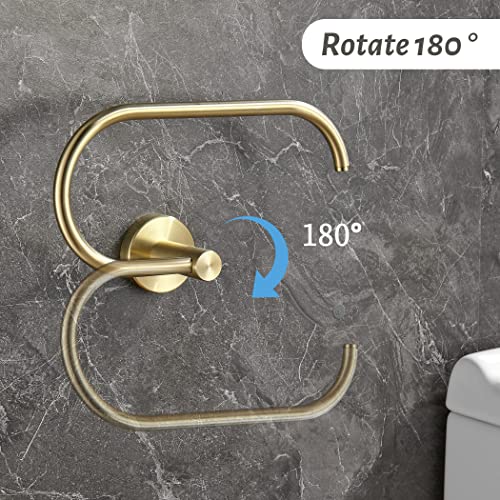 Gold Toilet Paper Holder Towel Ring,Brushed Gold Toilet Roll Holder Hand Towel Holder Bathroom Accessories,Wall Mount Rustic Modern Rustproof Stainless Steel Hardware Set 2Pc #TOP3