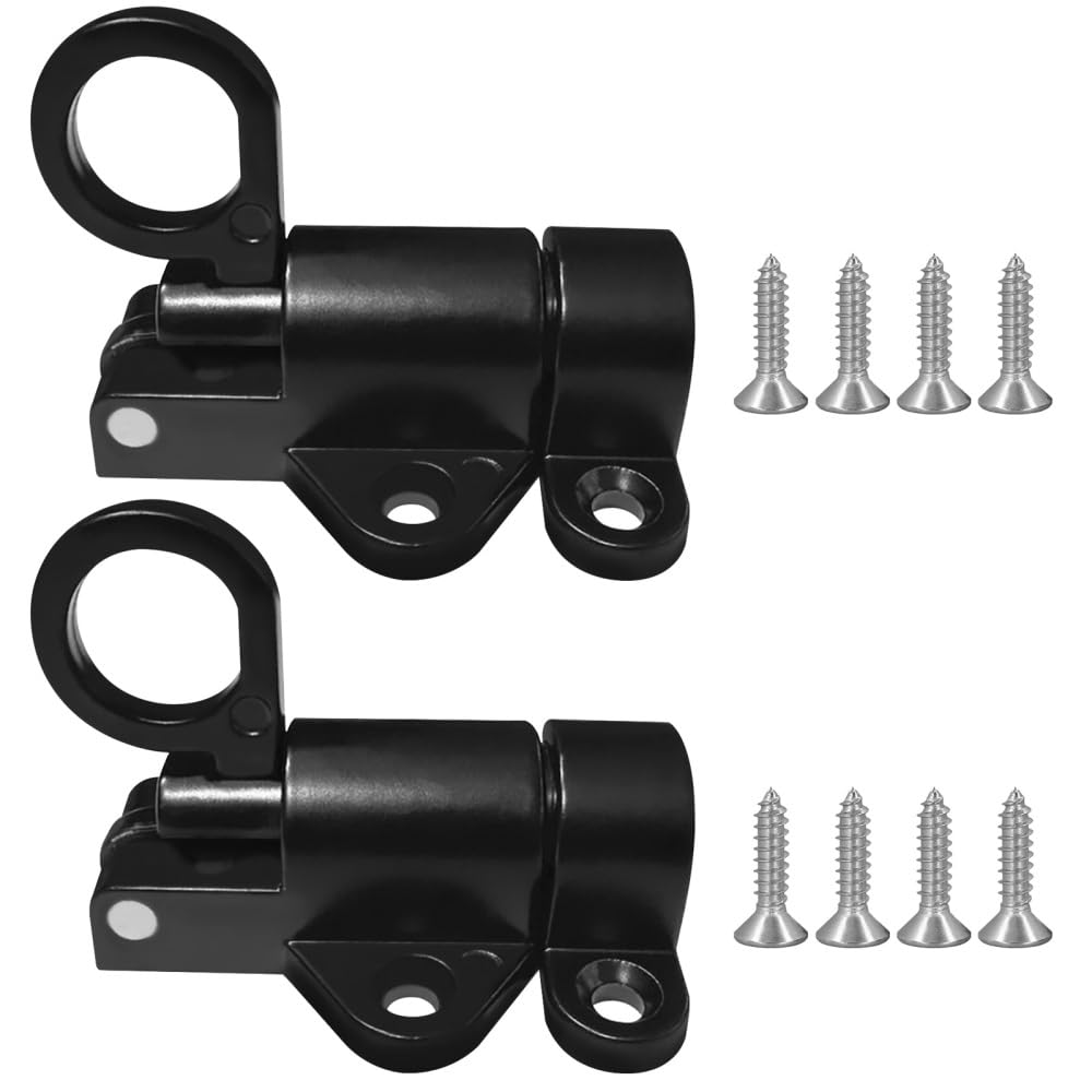 Self-Closing Latches, 2/4Pcs Spring Bolt Latches Aluminum Alloy Sliding Latches with Screws for Door Gate Window Cabinet Fence