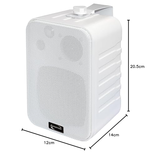Altavoz surround Dynavox de 3 vías mini par blanco con soporte de pared 6