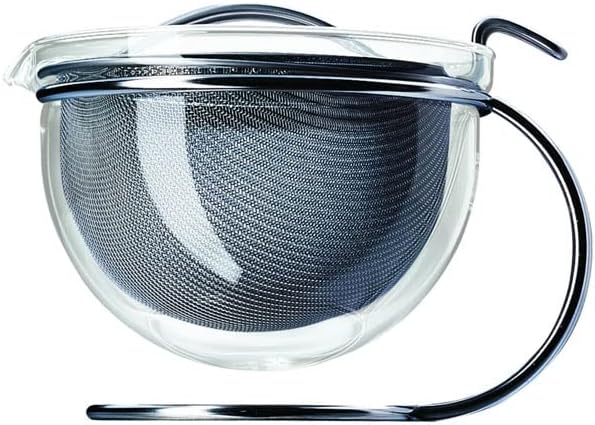 Pott Mono Filio Portionsteekanne, 0.6 L Silver Chrome-Nickel Stainless Steel and Glass Teapot