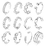 Milacolato 12 Pièces Plaqué Or 18 Carats Réglable Orteil Anneaux pour Femmes Fleur Coeur Bande Ouvert Queue Anneau Femmes été Plage Pied Ensemble De Bijoux