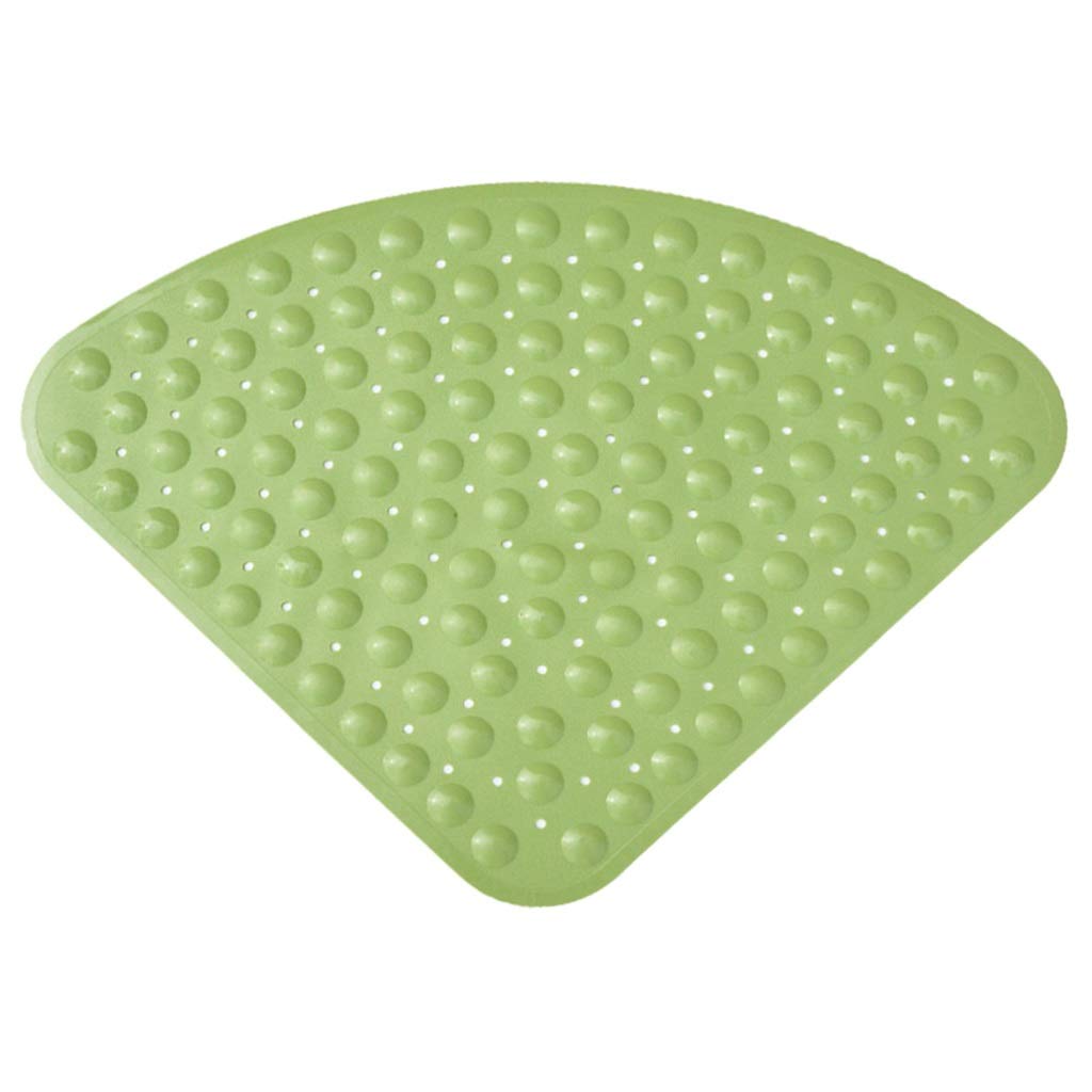 LIUDINGDING Fan Shaped Shower Room Non-Slip Mat Bathroom Bath Foot Mat Toilet Toilet PVC Plastic Mat Home Anti-Fall Mat (Color : Green, Size : 80×80cm)