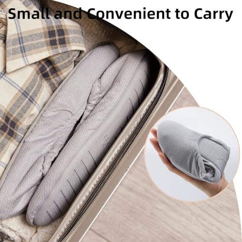 Magtoe Women's Lightweigt Indoor Slippers Memory Foam Portable Home Shoes Soft Foldable Rubber Sole4