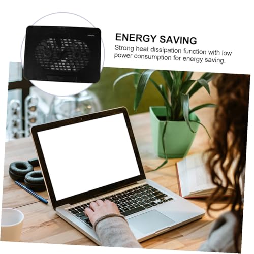 Base refrigeradora para laptop de ahorro energético, 14-15,6 pulgadas, con 2 ventiladores, enfriador para notebook miniatura 3