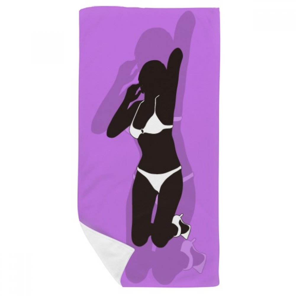 Serviette de bain Violet Plump Femmes Kneel multicouleur 35x70cm pour toilette au quotidien