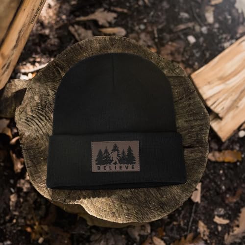 Image of Bigfoot Beanie for Men - Sasquatch Hat Winter Knit Cuffed Beanie for Women - Bigfoot Gifts for Christmas & New Year