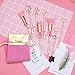 SailorMoon Makeup Brush 8pcs Set With Pouch, Magical Girl Gold/Rose Gold Cardcaptor Sakura Cosmetic Brushes With Cute Pink Bag (193g Rose Gold) …