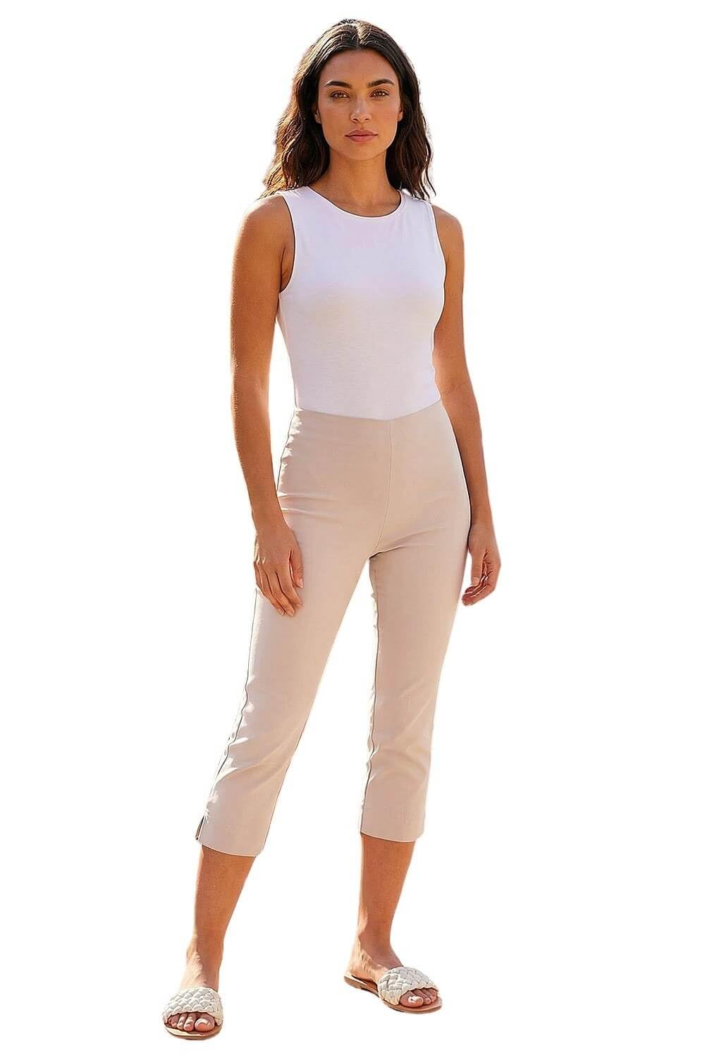 Roman Women's Stone Cropped Stretch Trouser Size 22