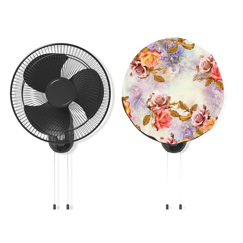 MAHAL CREATION PVC Wall Fan Cover for Home, Kitchen, Office Universal Size Compatible for All Major Brands Printed Waterproof & Dustproof Pack of 1 Pc (Gold)-image-46