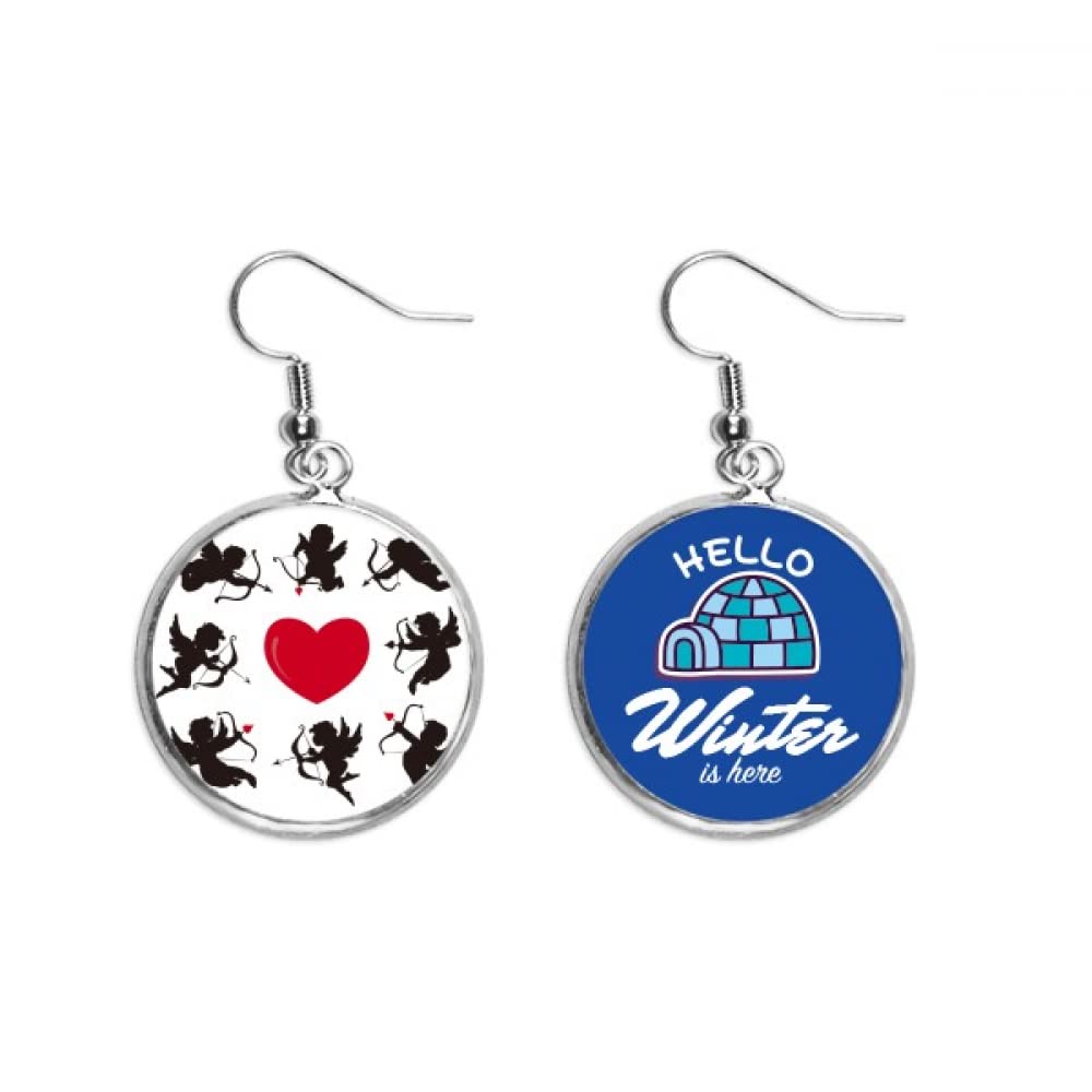 Pendientes Cupido corazón rojo para looks de invierno elegantes 5