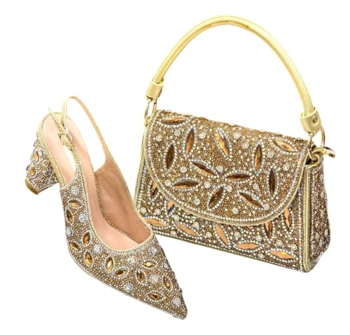 Chaussures et sac nigérian en strass | Élégance italienne pour mariage