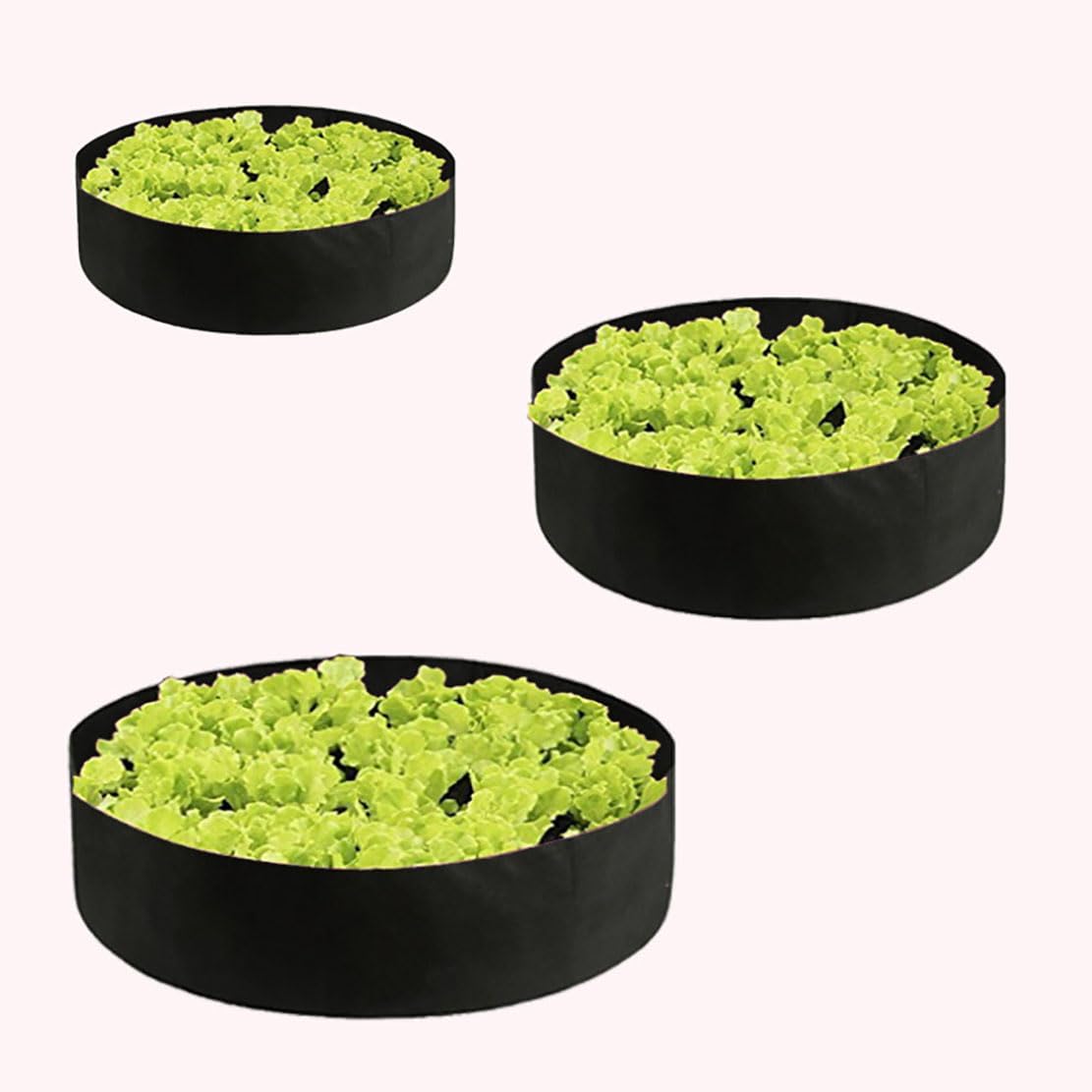 Ulalaza 3PCS Potato Grow Bags with Flap Plant Grow Bags Fabric Multi Ribbon Potato Bag Tomato Vegetable Growth Non-Woven Felt Planting Bag Transparent