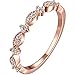 LWLH Jewelry Womens 3mm 18k Rose Gold Plated Cubic Zirconia CZ Love Eternity Promise Ring Wedding Band