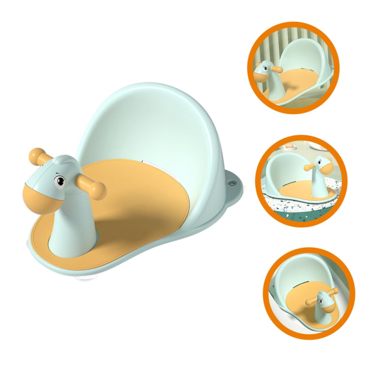 Asiento de Baño para Bebés Antideslizante Ventosas Silla para Bañera de Recién Nacido Tamaño Pequeño Soporte Seguro Color Azul Adecuado para Baño Diario y Viajes