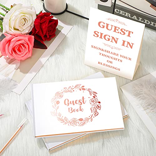 Zonon Hochzeitsgästebuch mit Stift, Hochzeitserinnerungsbuch mit Tischkarten, Gästebuch, weißes Einband mit Folie für Gäste, Besucher, um bei Hochzeit, Party, Hotel, Baby-Brautdusche, 22,9 x 15,2 cm – Bild 8